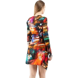Multicolor Viscose Casual Dress