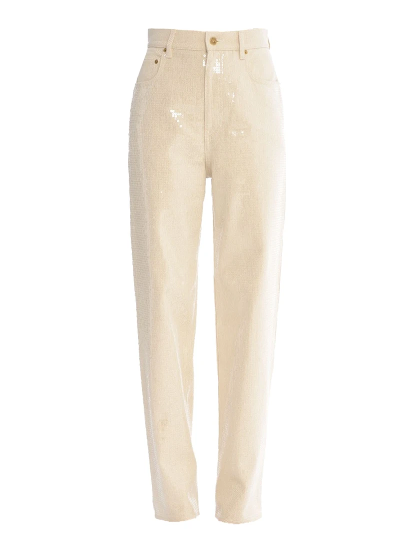 transparent all-over sequins jeans