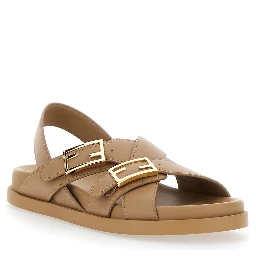 "Fendi Feel" leather sandals