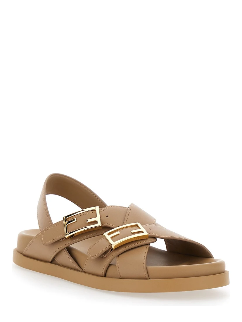 "Fendi Feel" leather sandals