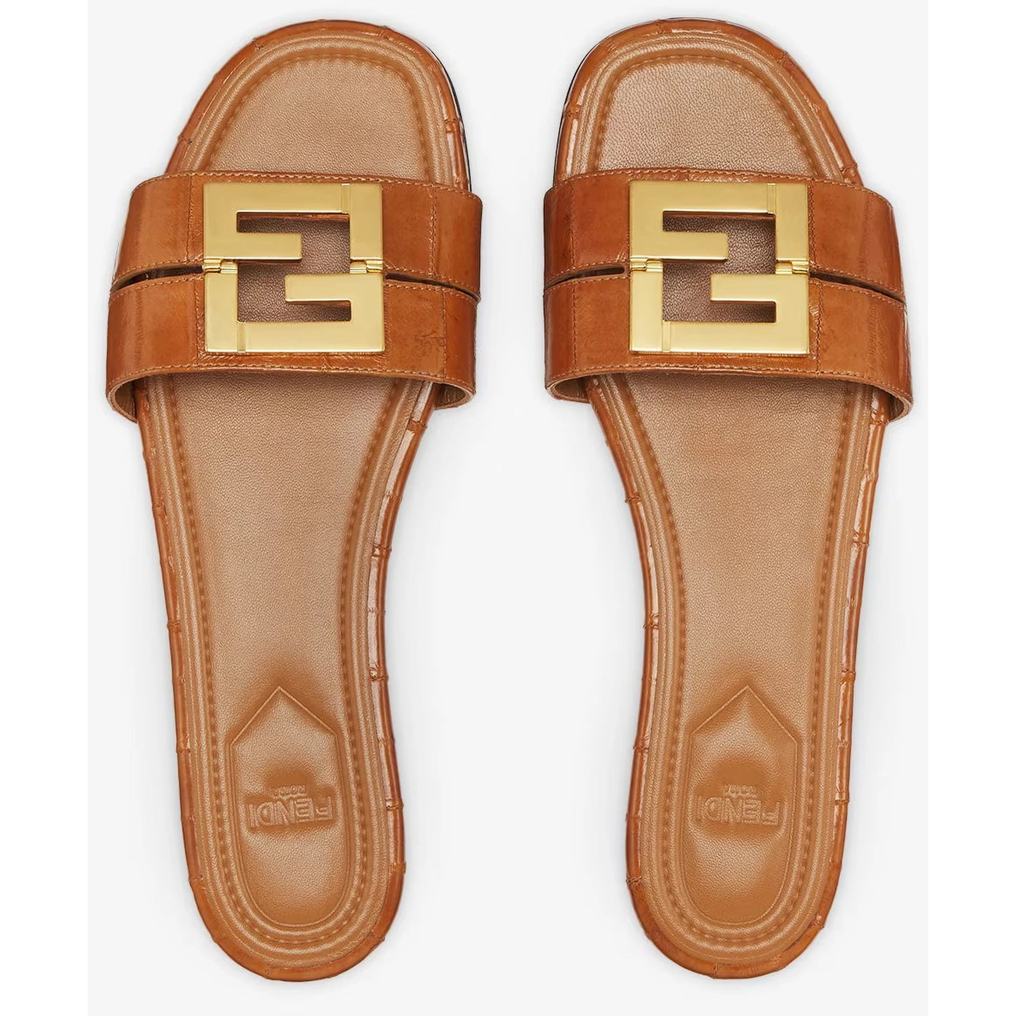 "Fendi FFold" slides sandals