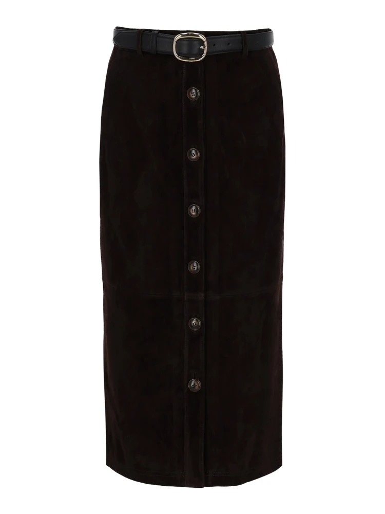 SUEDE MIDI SKIRT
