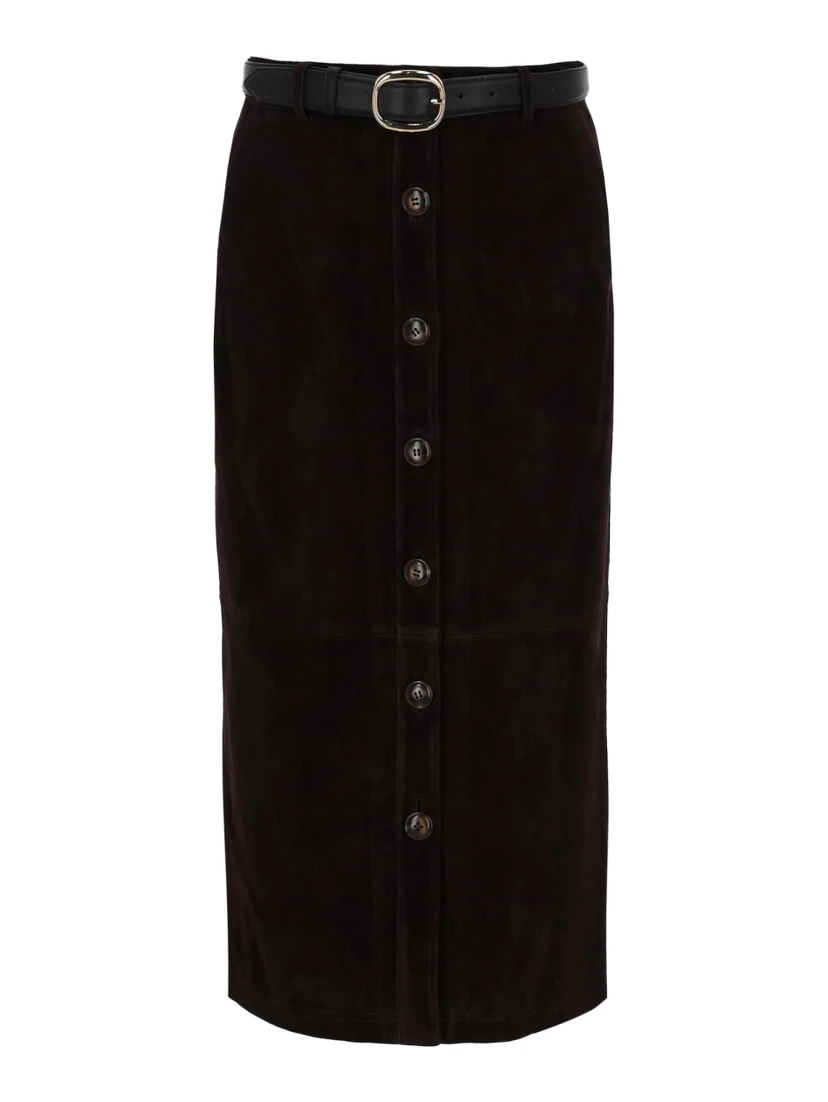 SUEDE MIDI SKIRT