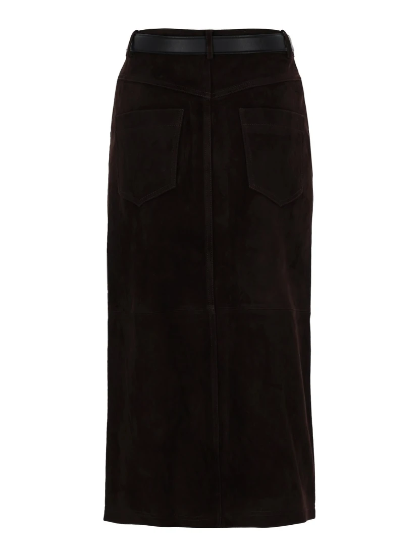 SUEDE MIDI SKIRT