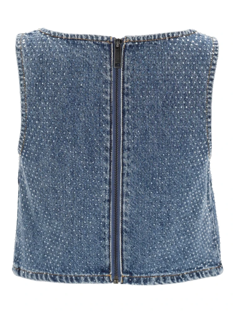 DENIM CROP TOP WITH RHINESTONES alternative