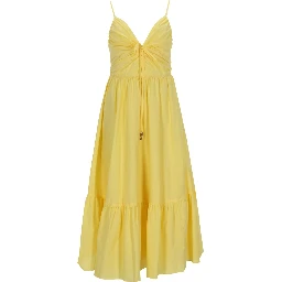 فستان ميدي بياقة على شكل حرف V