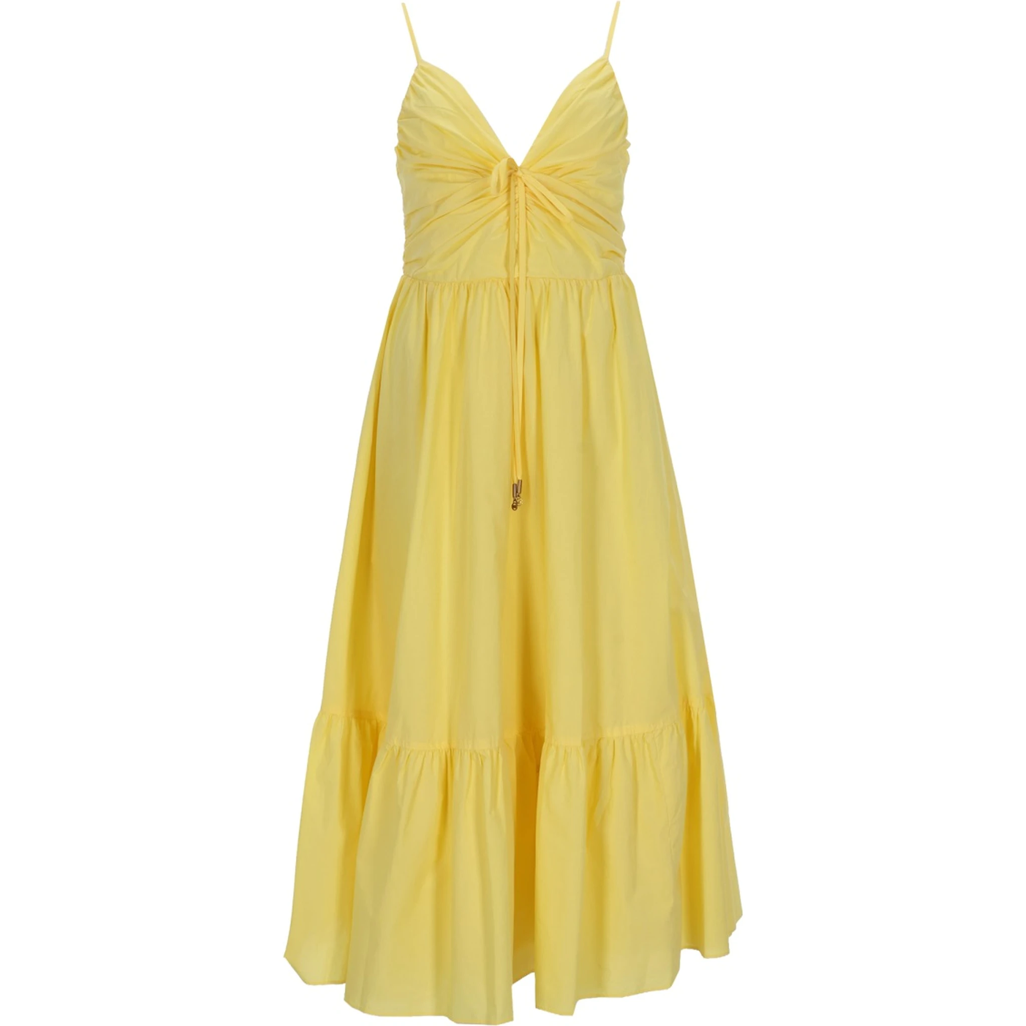 فستان ميدي بياقة على شكل حرف V