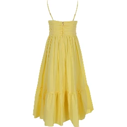 فستان ميدي بياقة على شكل حرف V