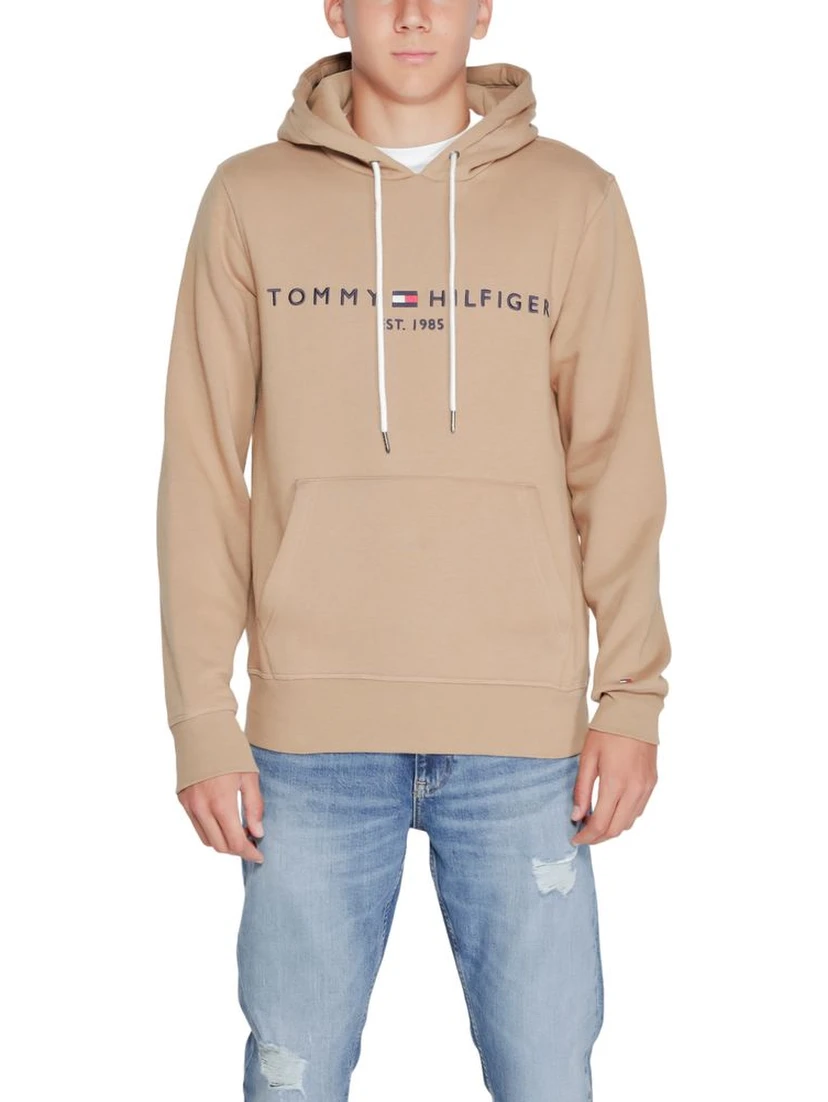 Beige Cotton Hoodie