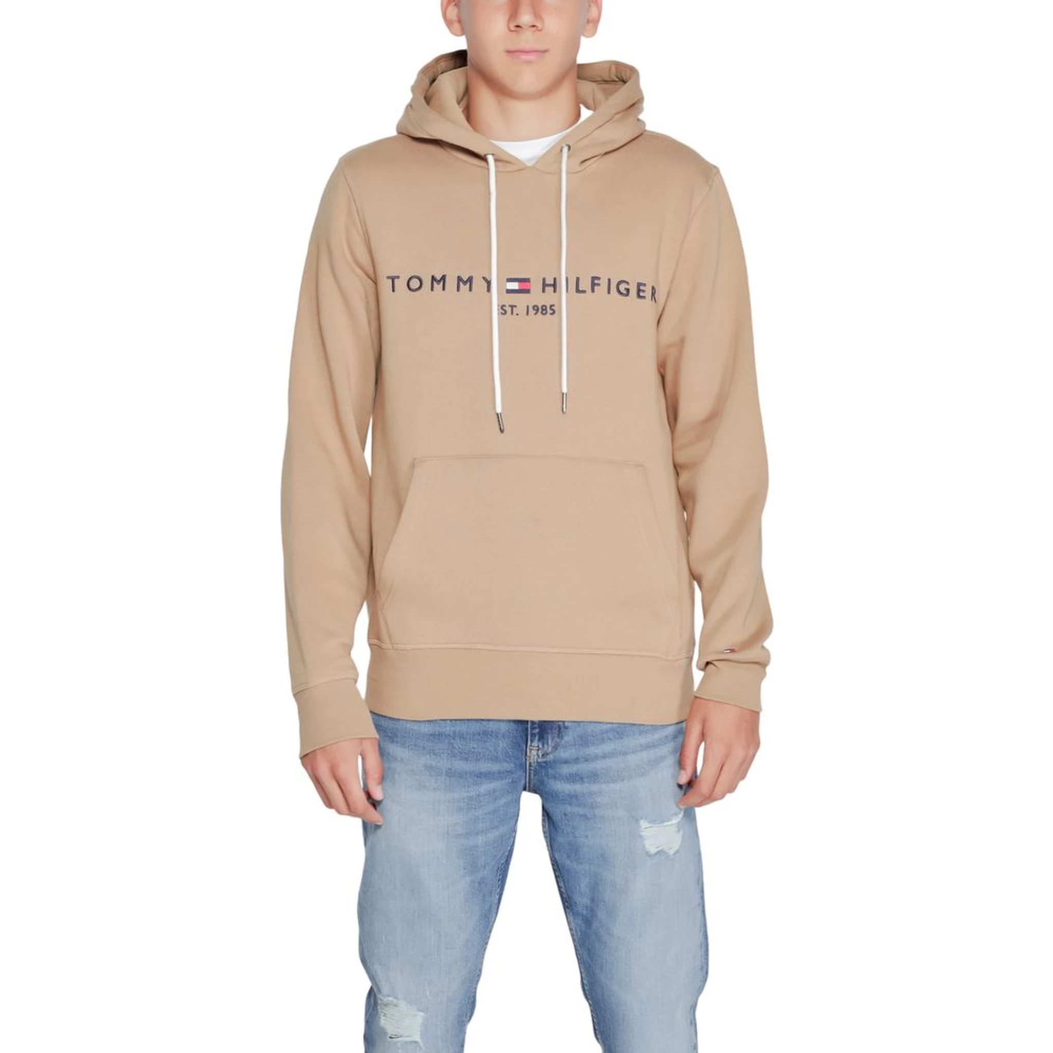 Beige Cotton Hoodie