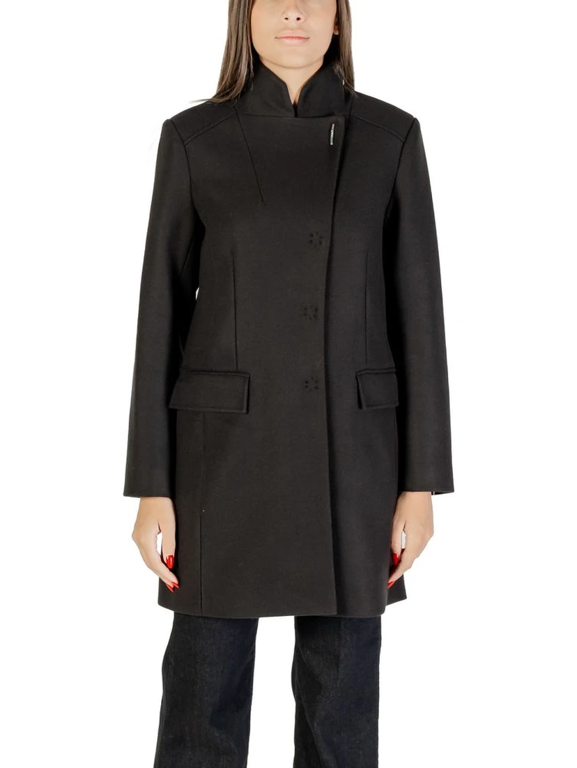 Black Polyester Coat