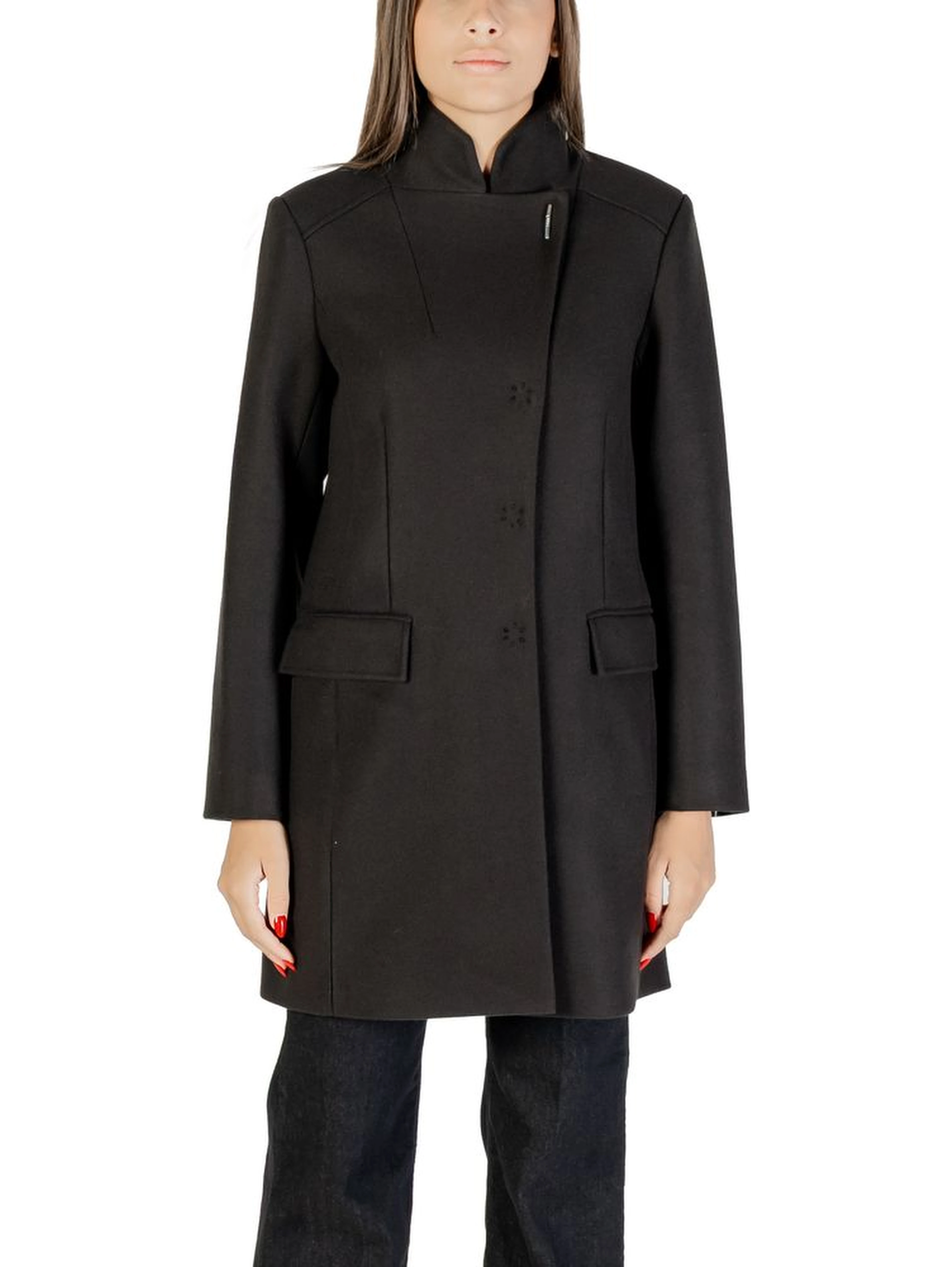 Black Polyester Coat