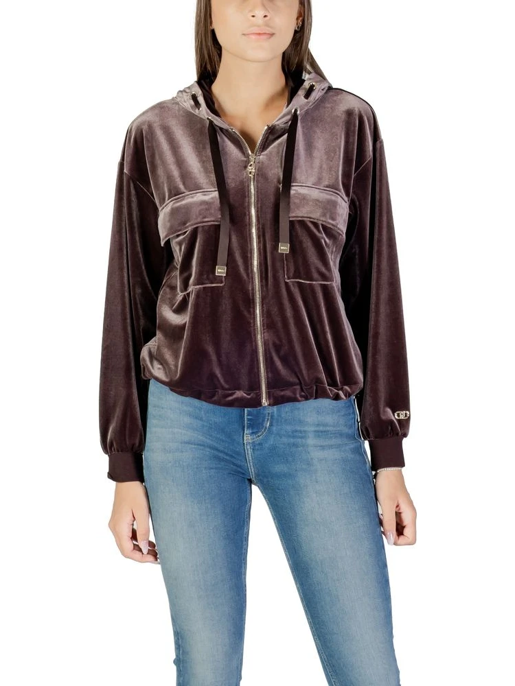 Brown Polyester Hoodie