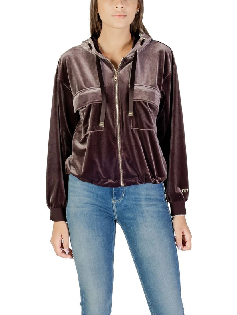 Brown Polyester Hoodie