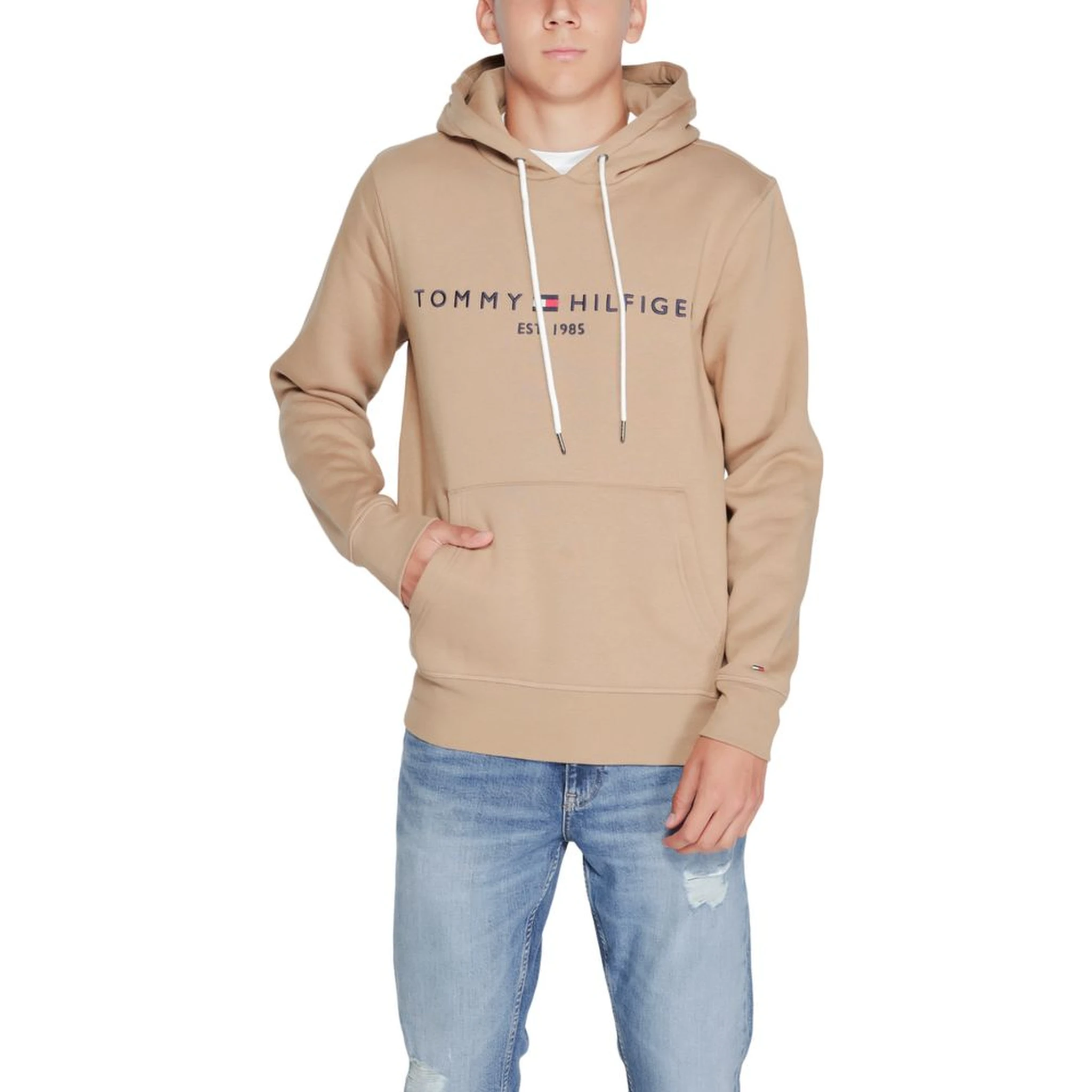 Beige Cotton Hoodie