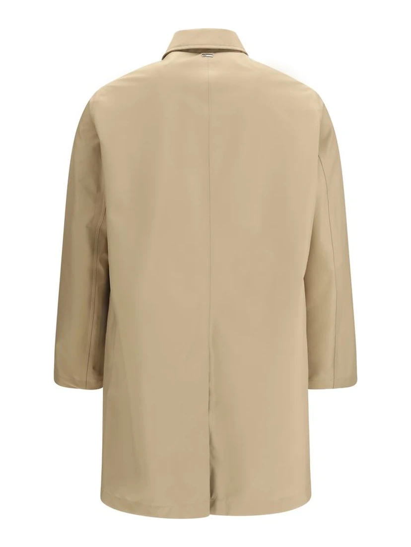 Beige Polyester Trench Coat