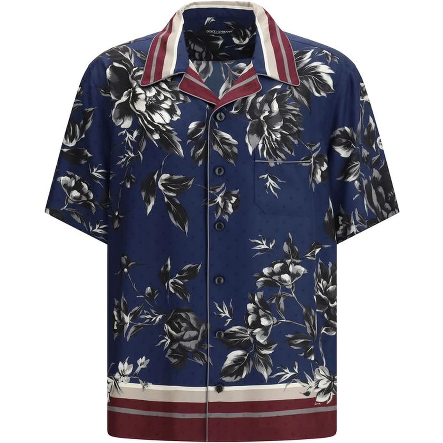 Blue Silk Pattern Shirt