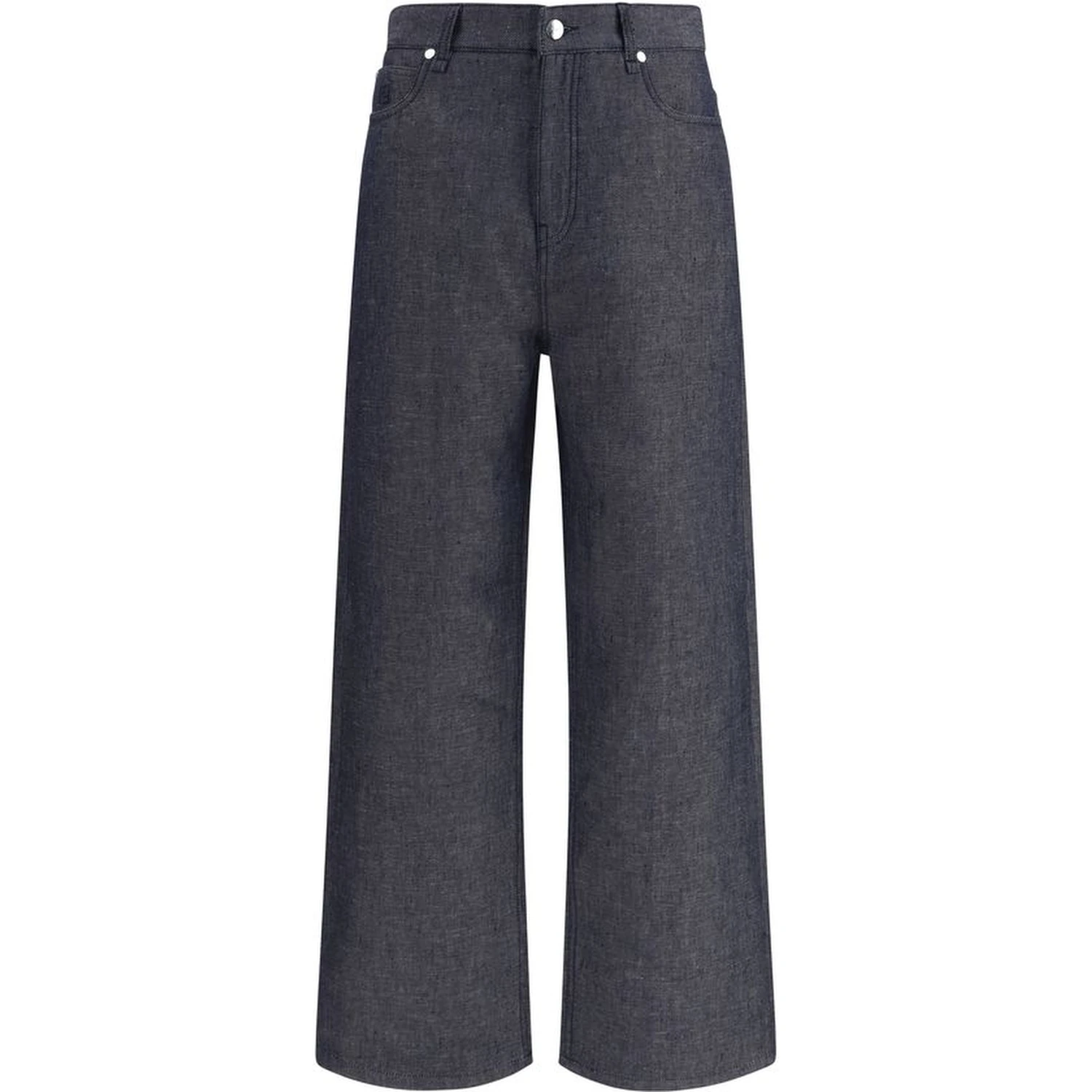 Blue Linen Relaxed Fit Jeans