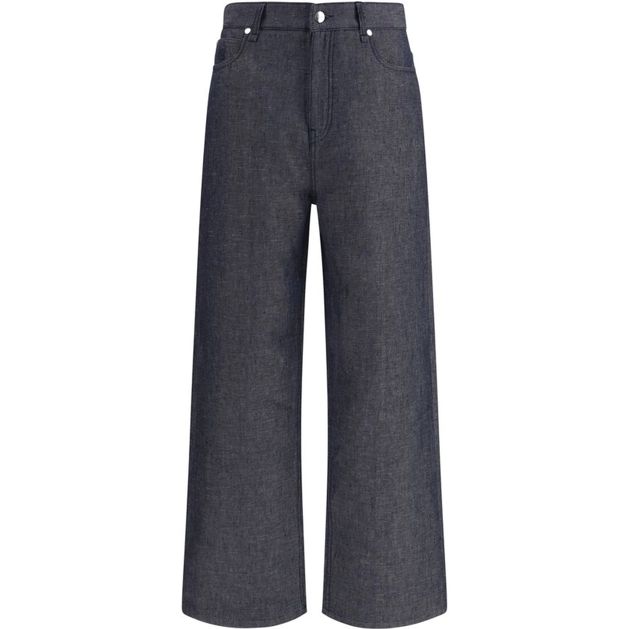 Blue Linen Relaxed Fit Jeans