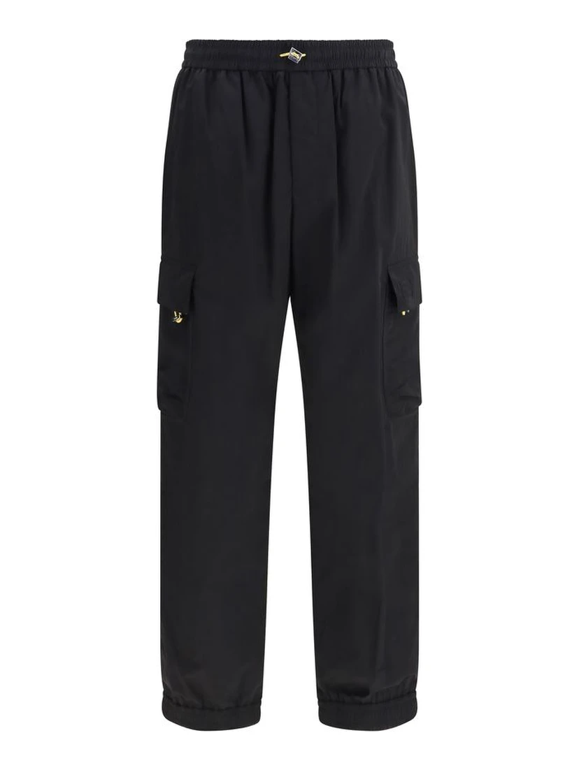 Black Cotton Cargo Pants