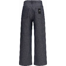 Blue Linen Relaxed Fit Jeans