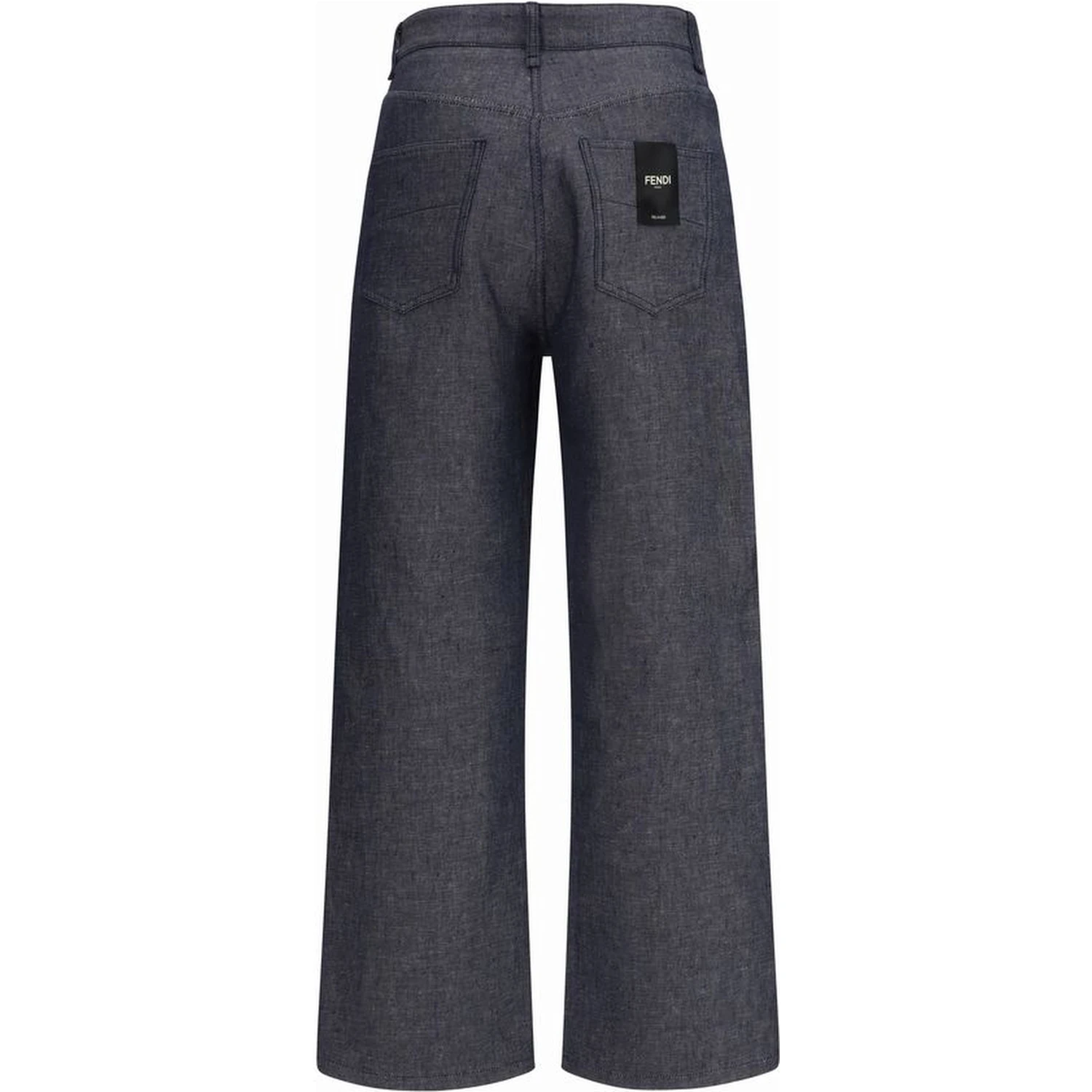 Blue Linen Relaxed Fit Jeans