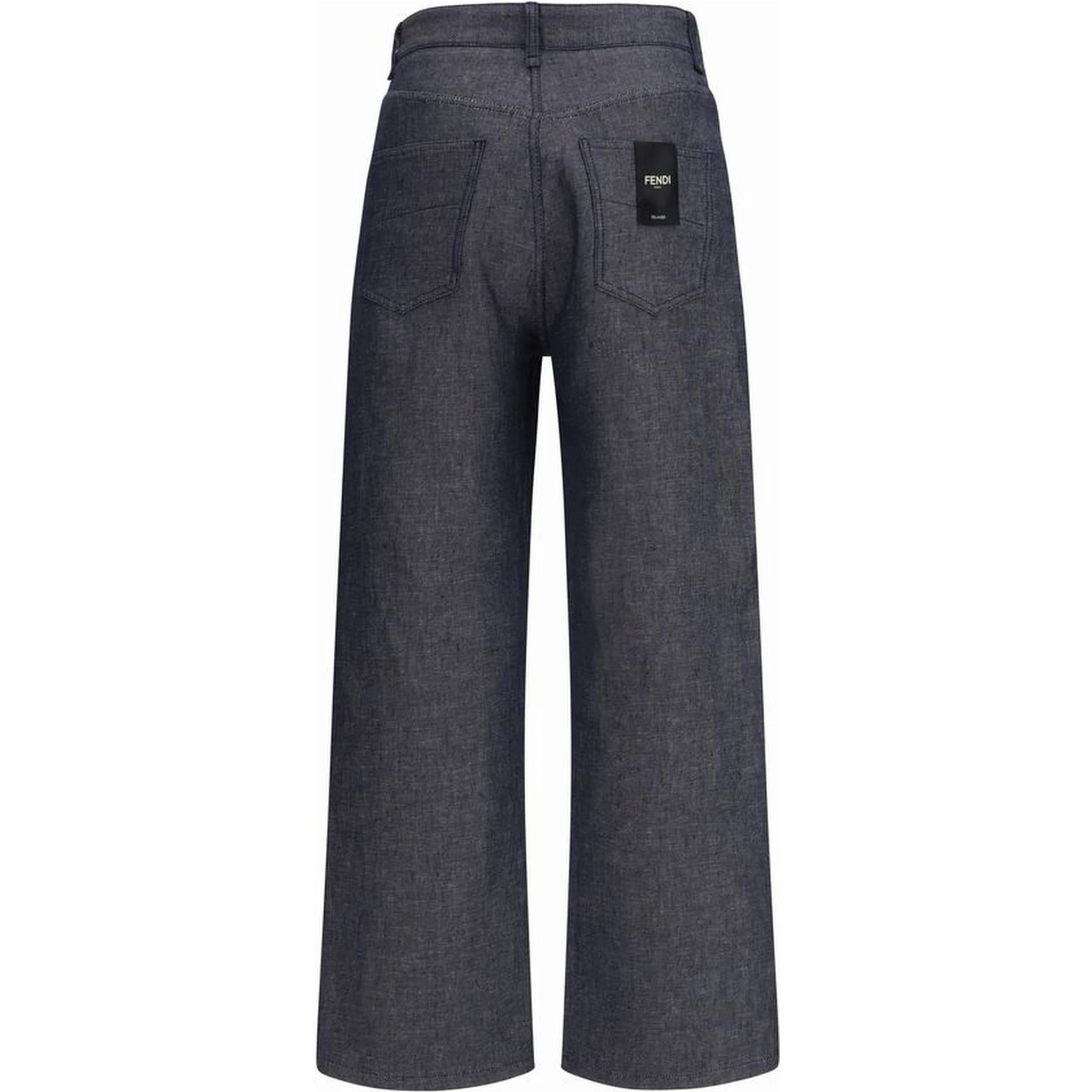 Blue Linen Relaxed Fit Jeans