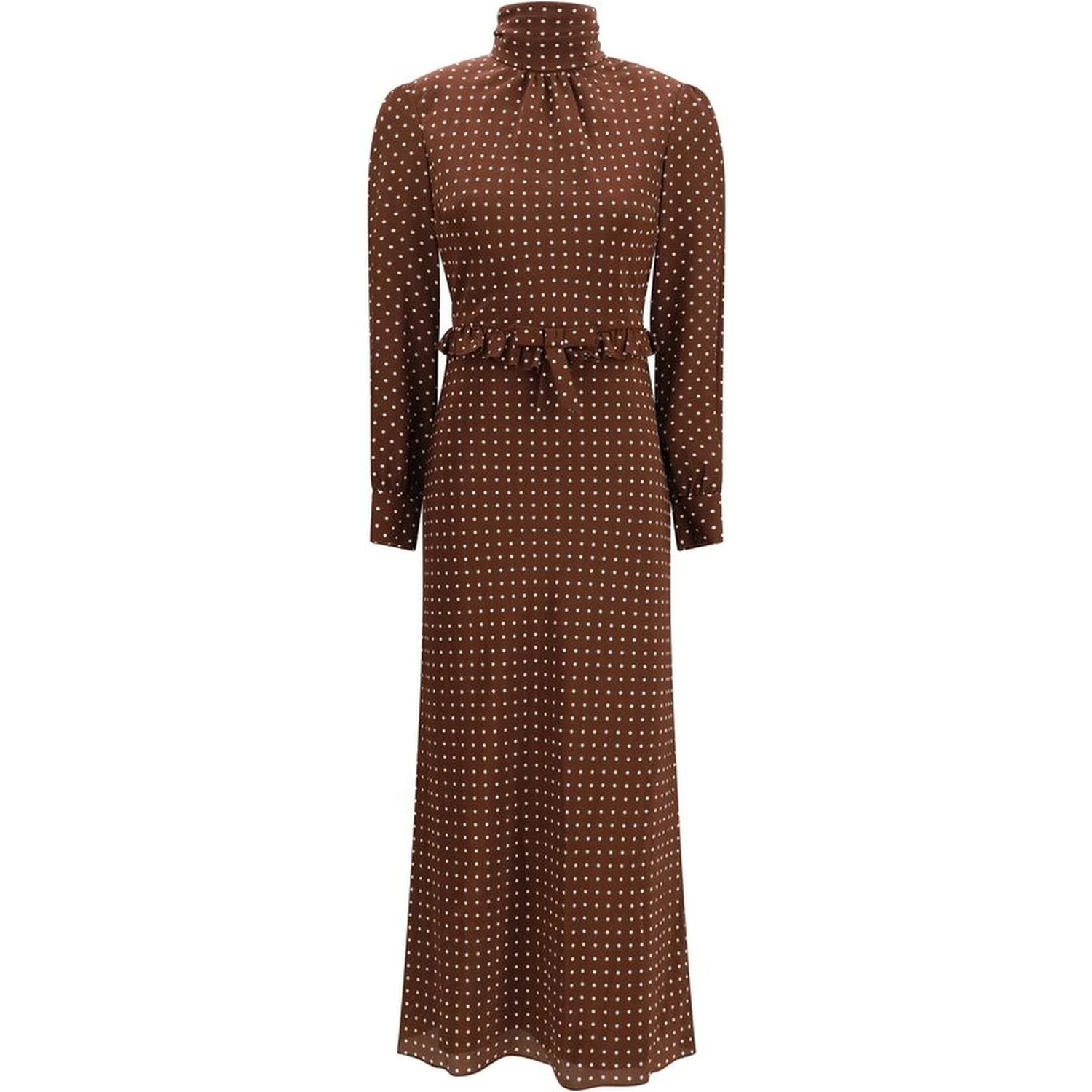 Brown Silk Casual Dress