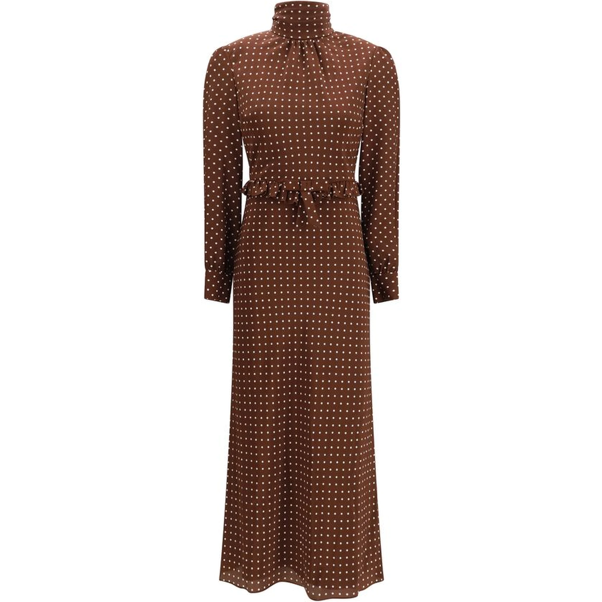 Brown Silk Casual Dress