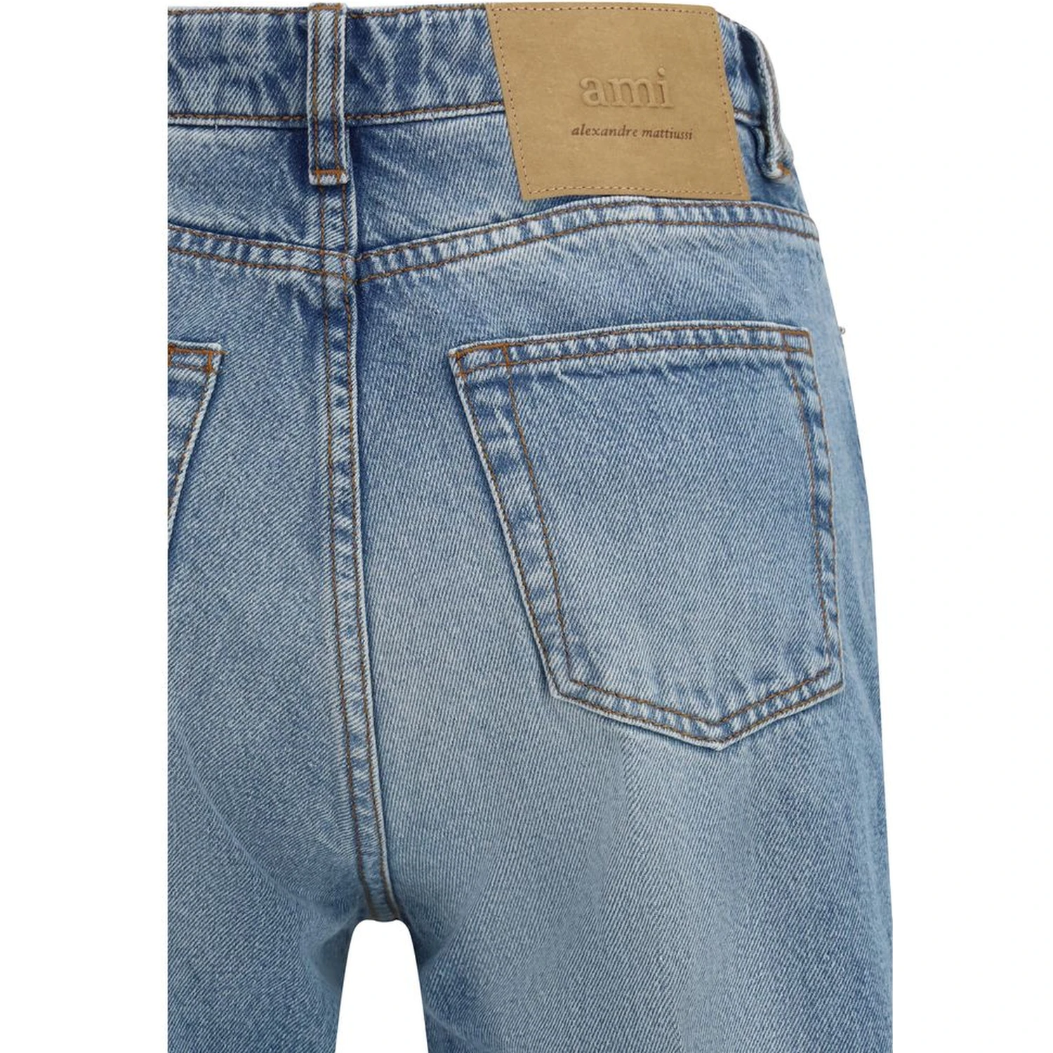 Blue Cotton Flared Jeans