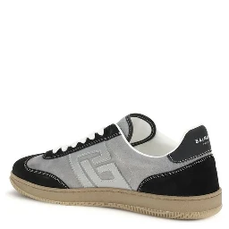 Gray Calf Leather Bos Taurus Low Top Sneakers