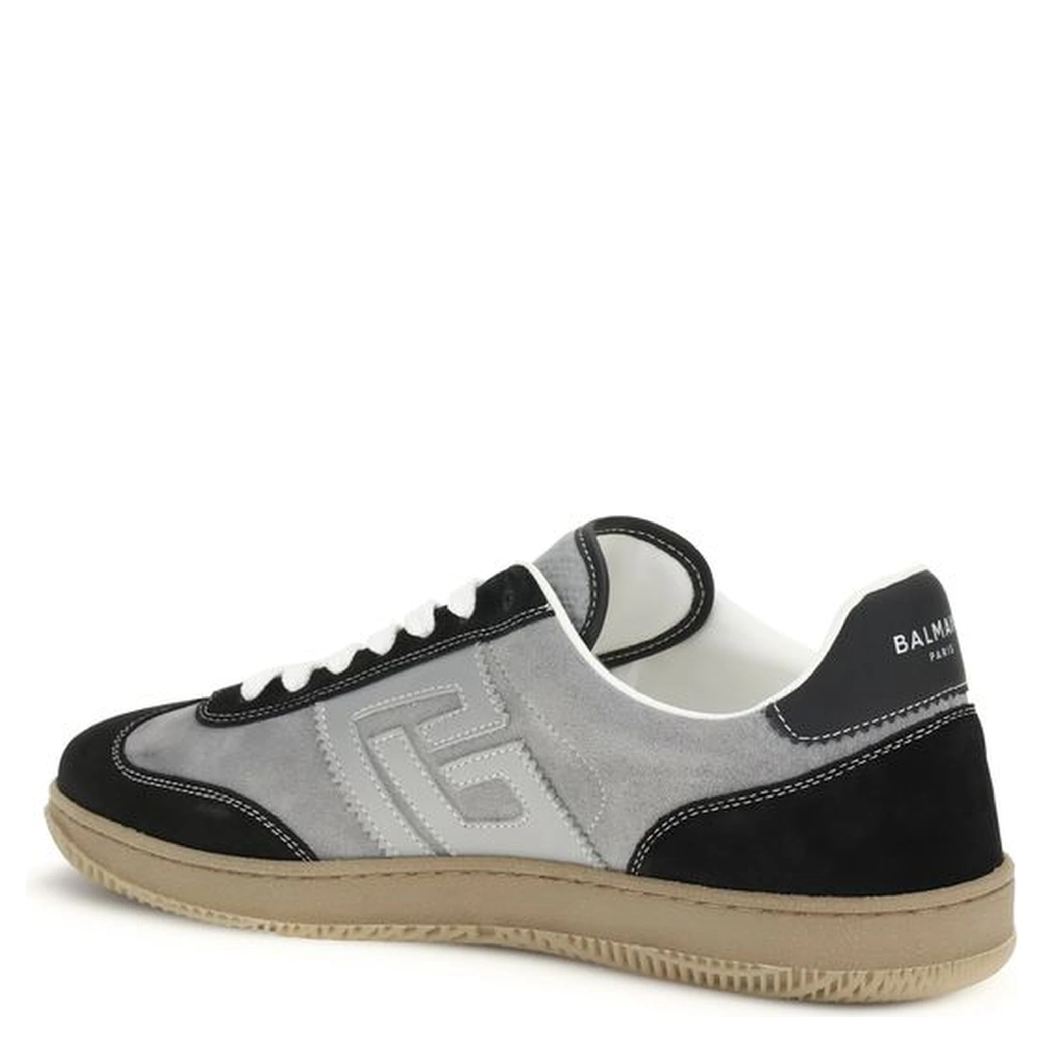Gray Calf Leather Bos Taurus Low Top Sneakers