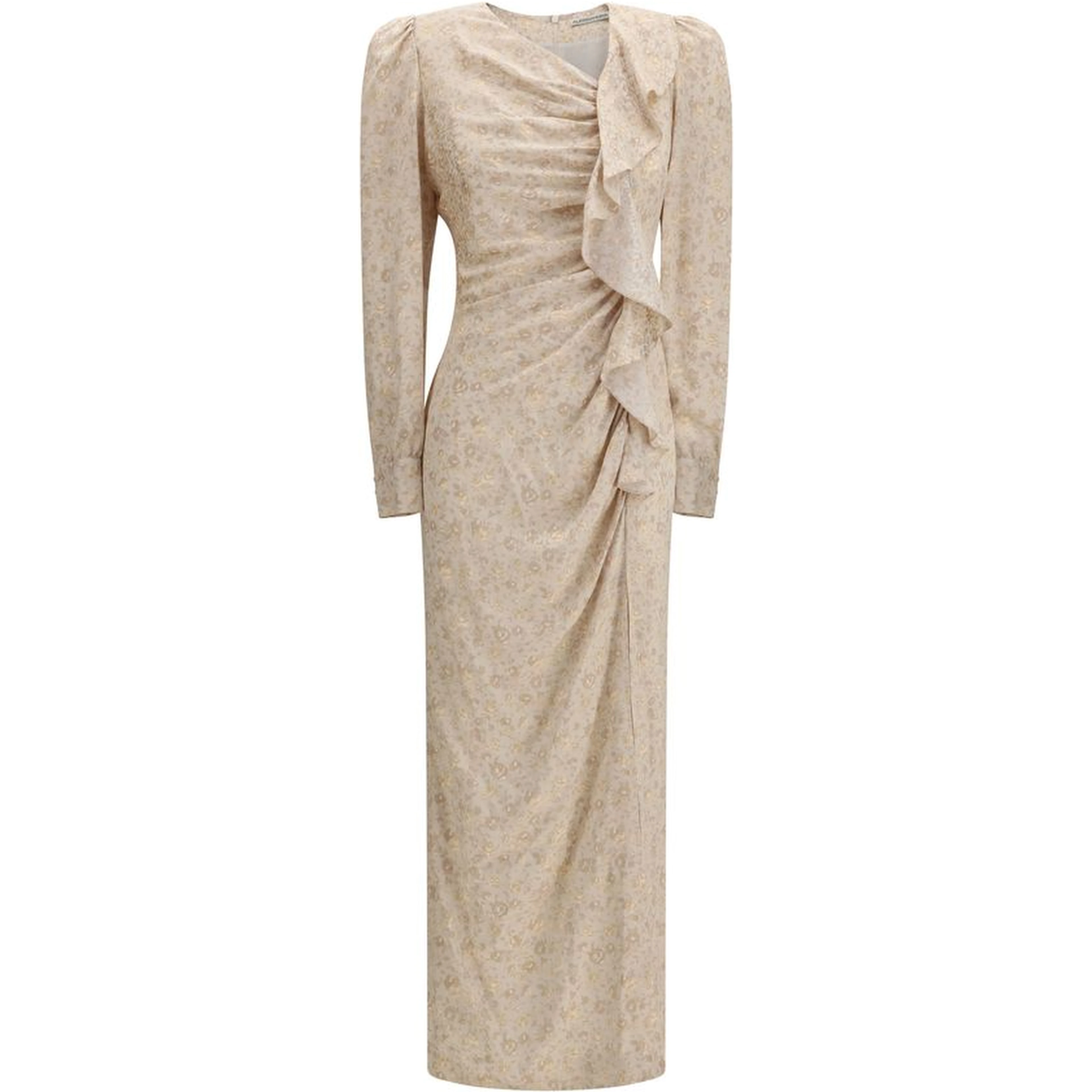 Beige Silk Casual Dress