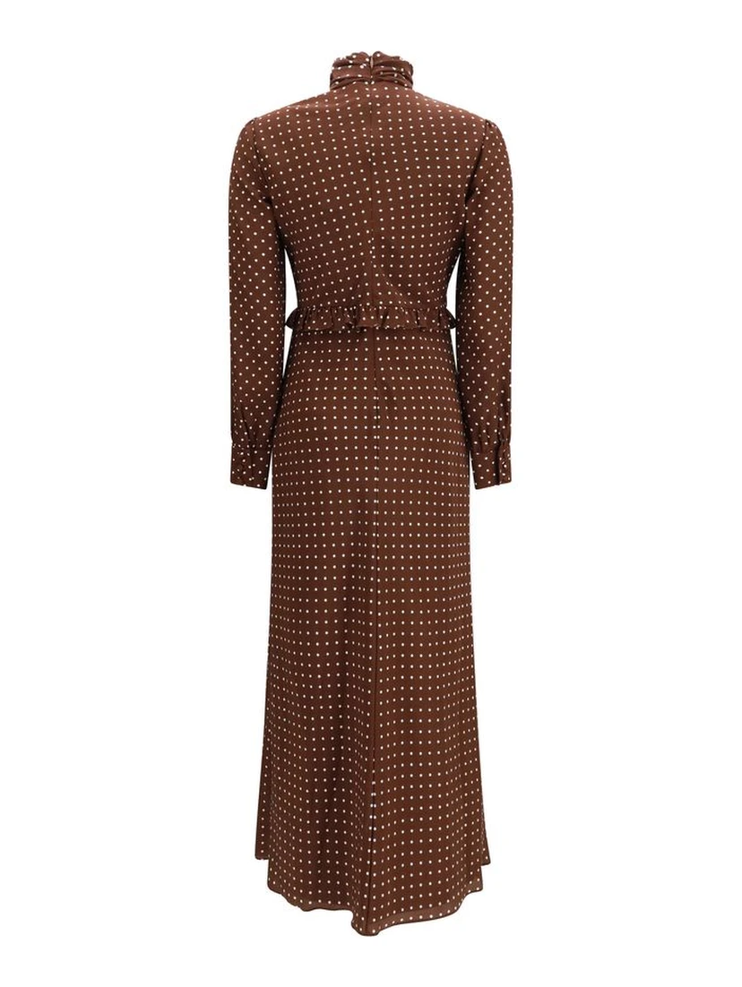 Brown Silk Casual Dress