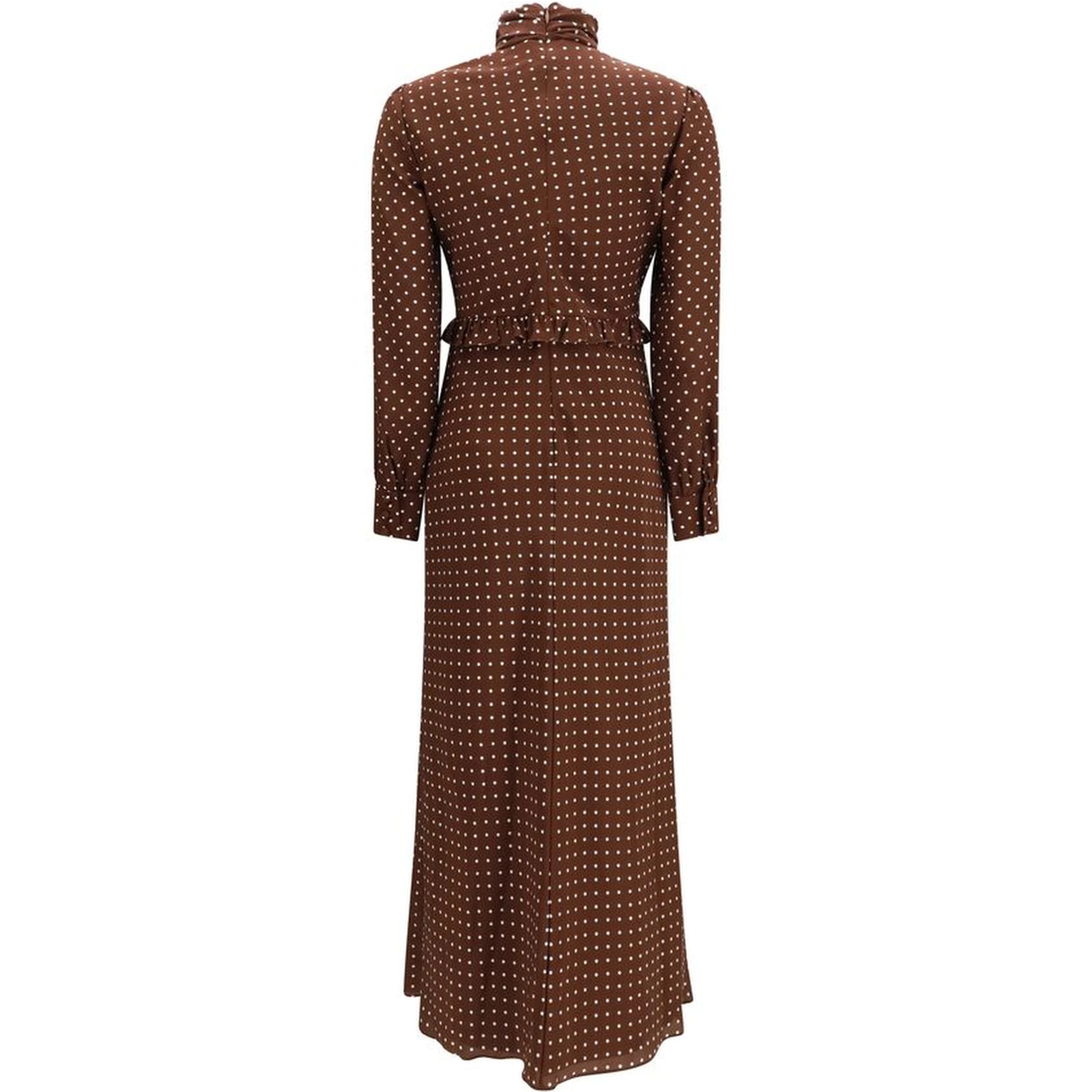 Brown Silk Casual Dress