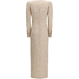 Beige Silk Casual Dress