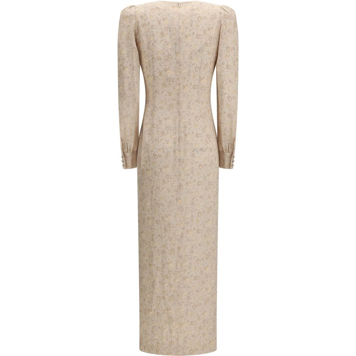 Beige Silk Casual Dress