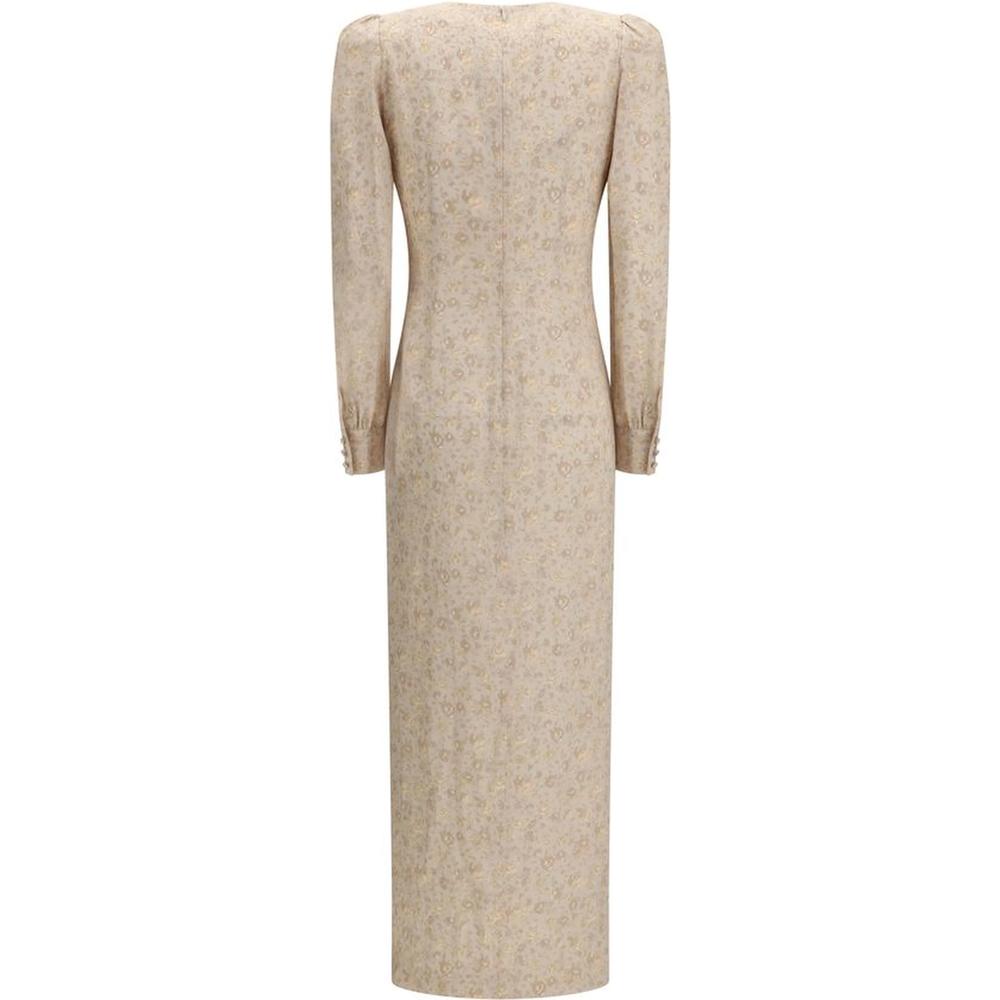 Beige Silk Casual Dress