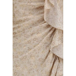 Beige Silk Casual Dress