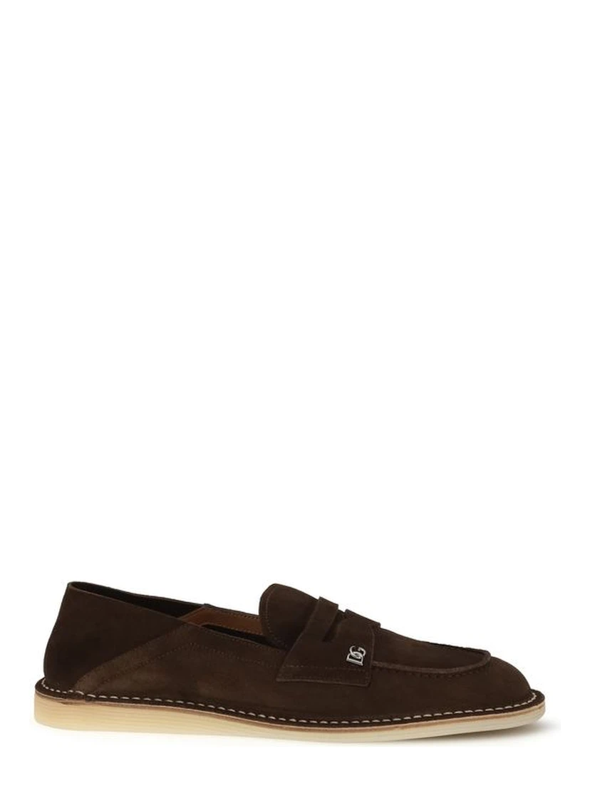 Brown Calf Leather Bos Taurus Slip-On Loafers