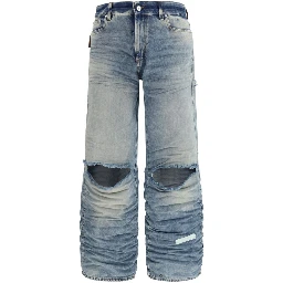 Blue Viscose Relaxed Fit Jeans
