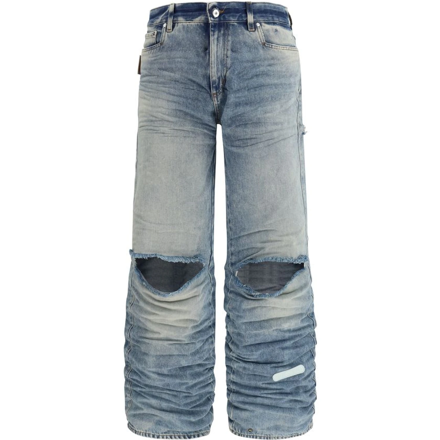 Blue Viscose Relaxed Fit Jeans