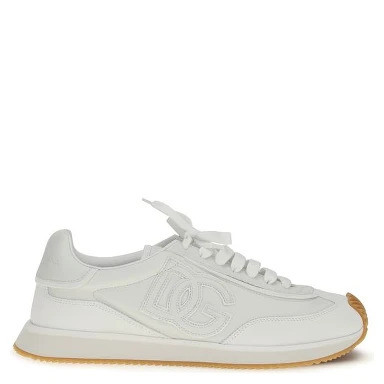 White Calf Leather Bos Taurus Athletic Sneakers