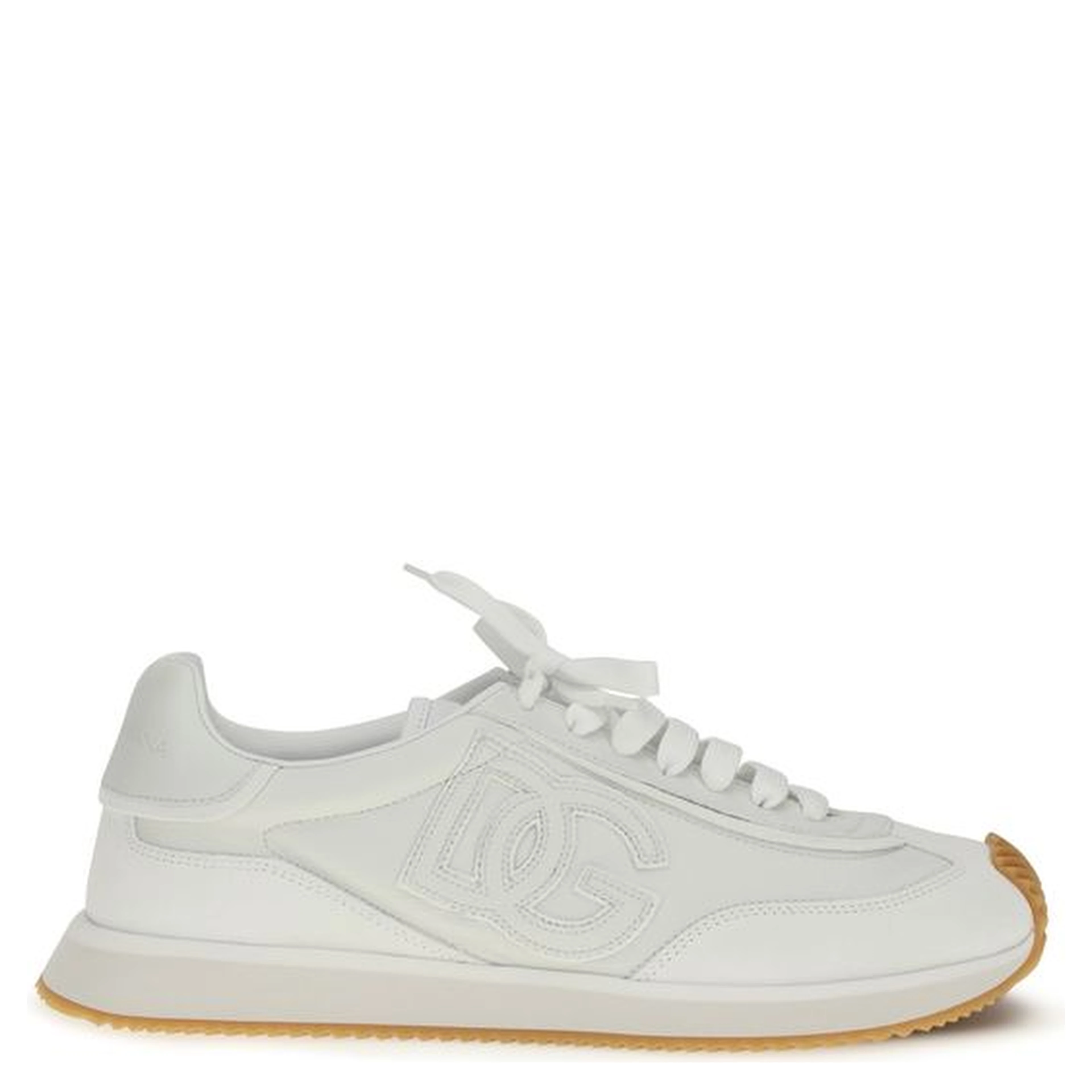 White Calf Leather Bos Taurus Athletic Sneakers