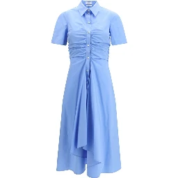 Blue Cotton Casual Dress