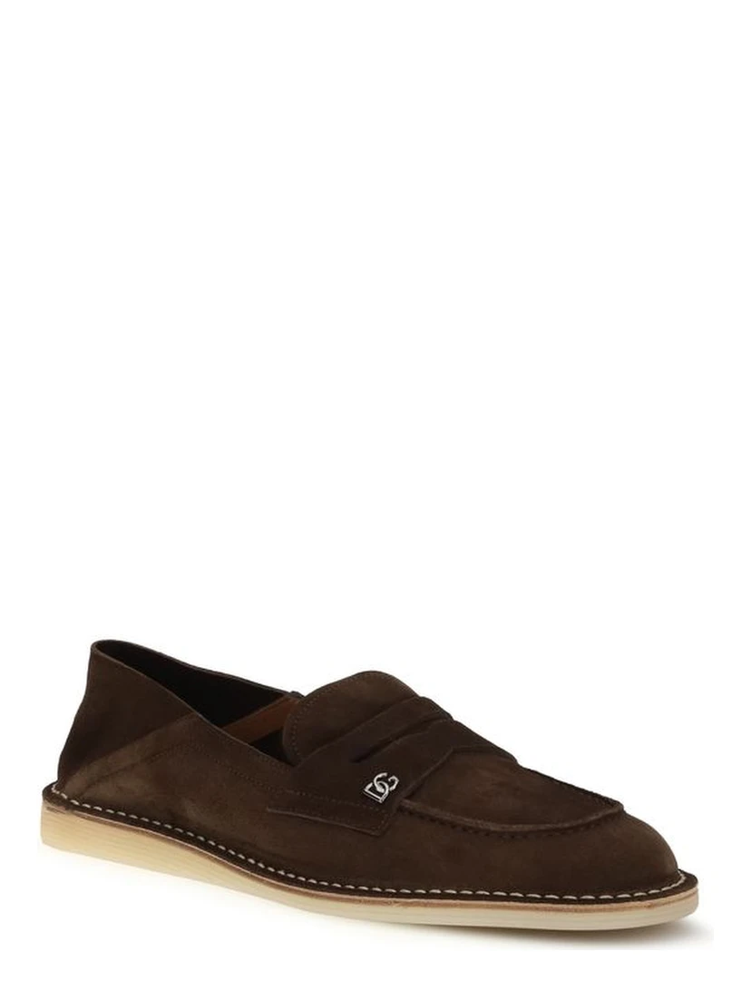 Brown Calf Leather Bos Taurus Slip-On Loafers