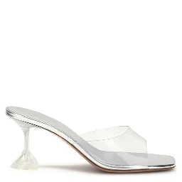 Silver Pvc Stiletto Heel Sandals