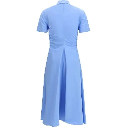 Blue Cotton Casual Dress