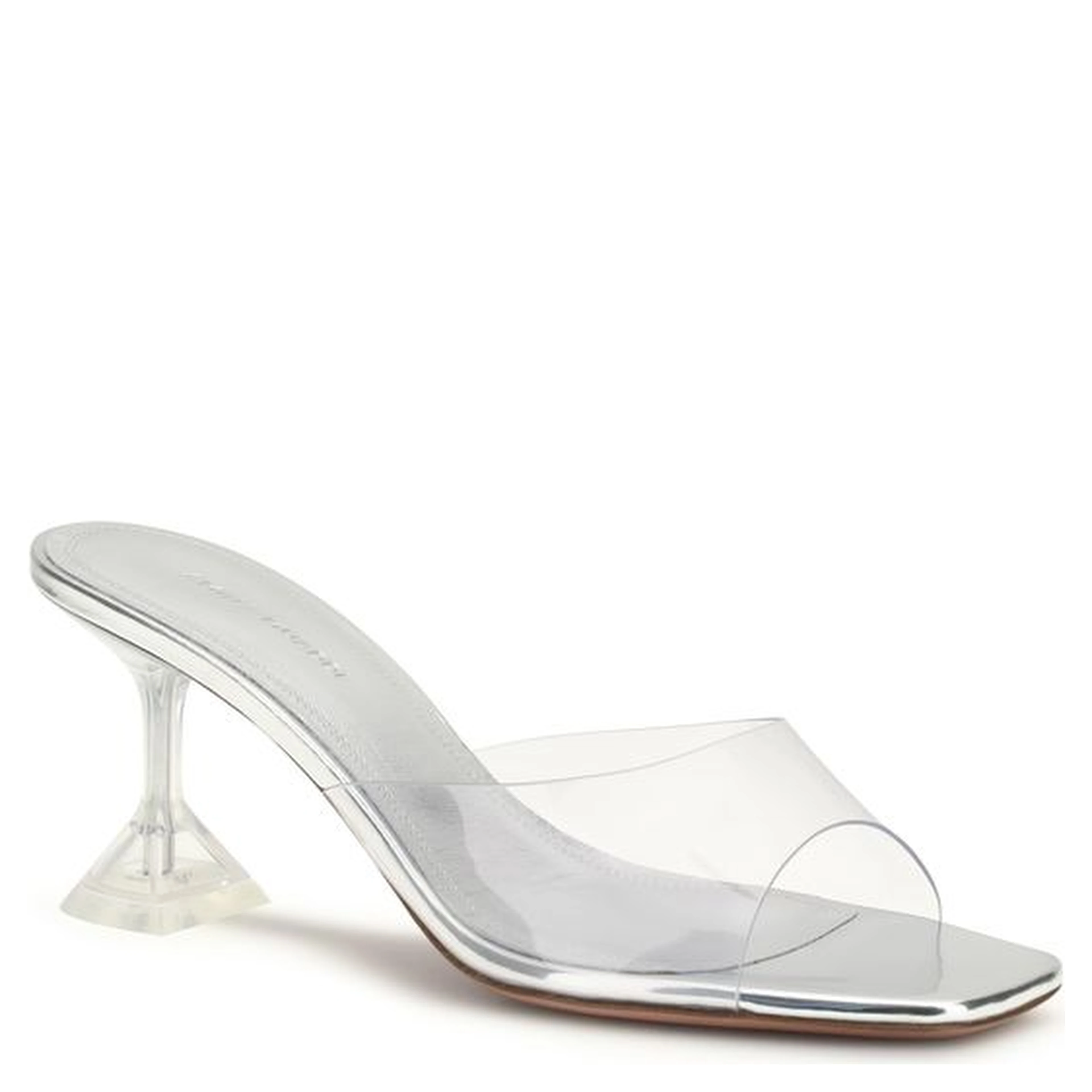 Silver Pvc Stiletto Heel Sandals