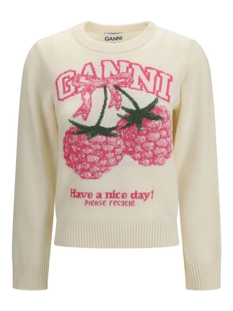 Beige Merino Wool Sweatshirt